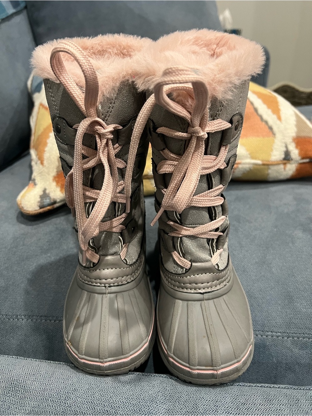 Magellan Outdoors Kids Gray and Pink Winter Snow Boots